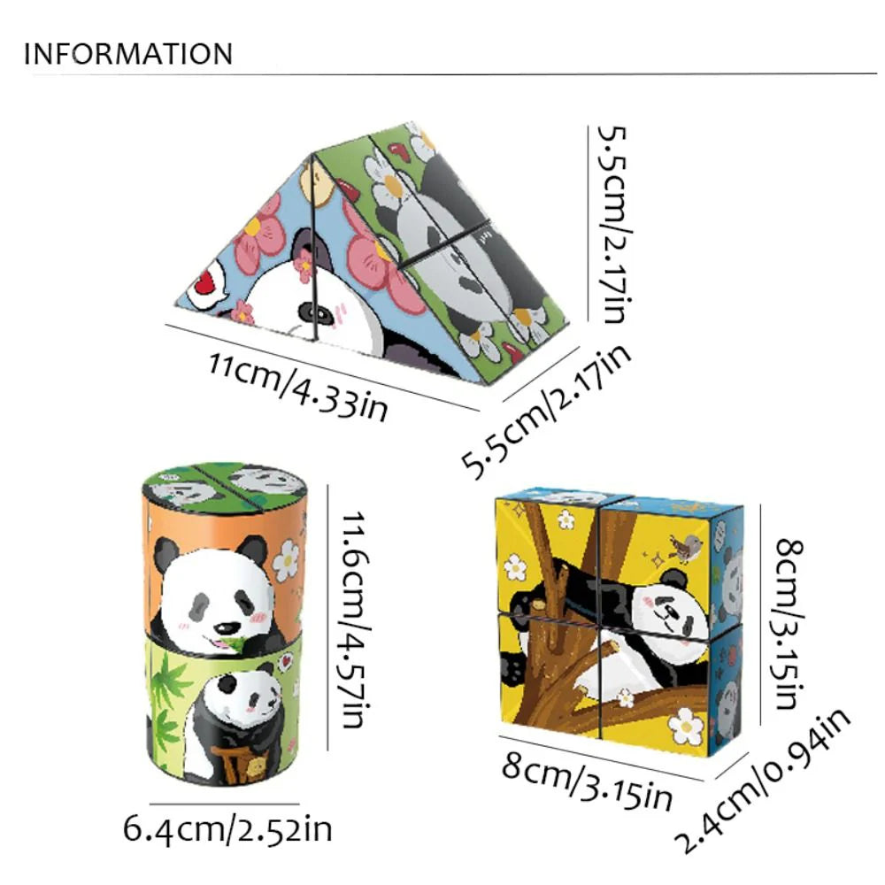 Pädagogische Unterhaltung - Panda Rätselwürfel mit Tiermotiven für Kinder