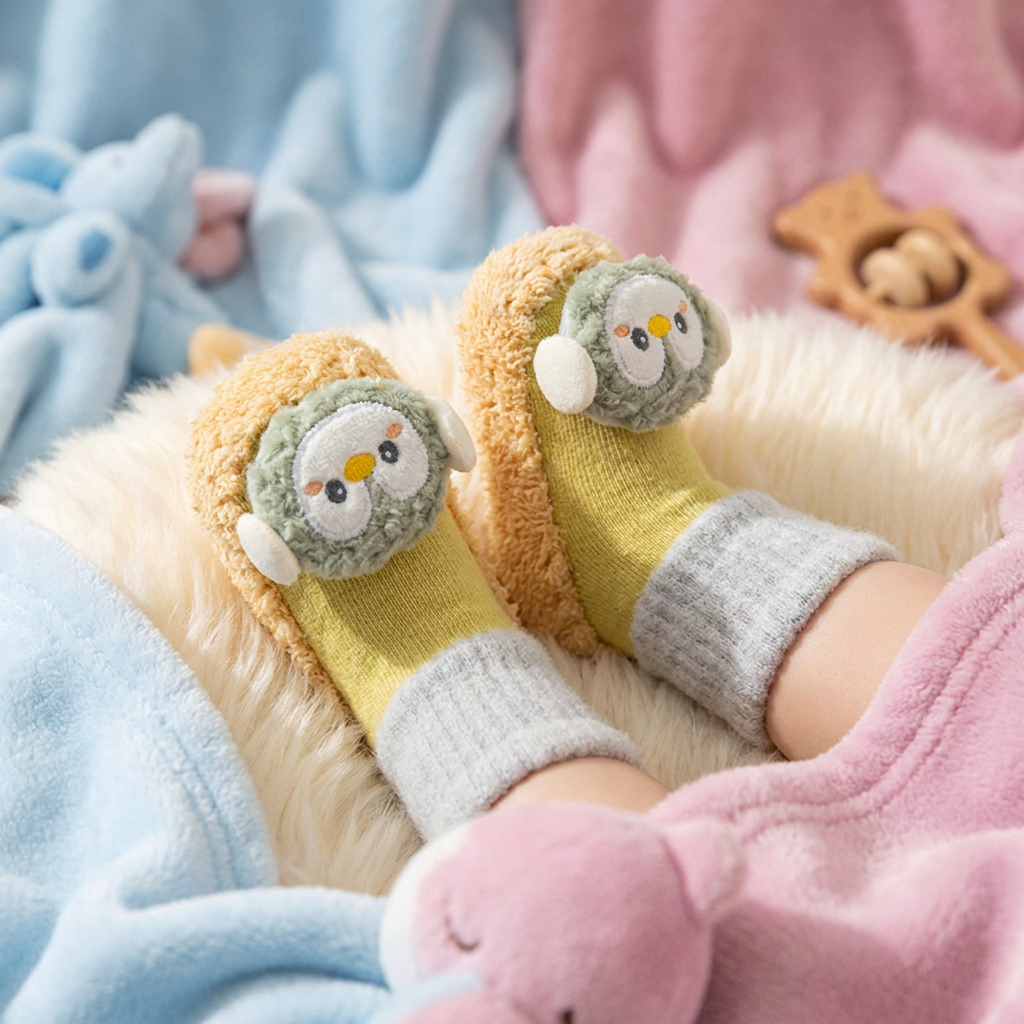 Gefütterte Anti Rutsch Babysocken für den Winter
