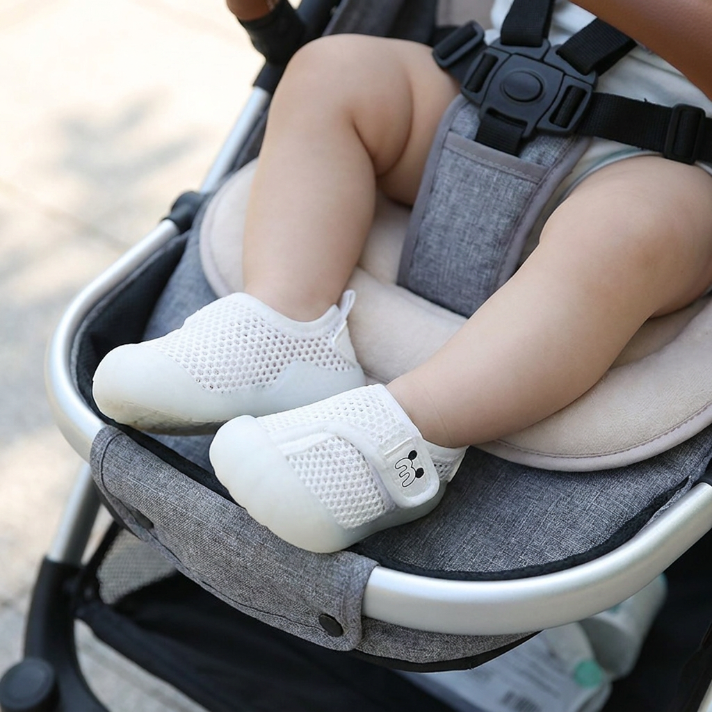 Bequeme Babyschuhe mit weichen, rutschfesten Sohlen