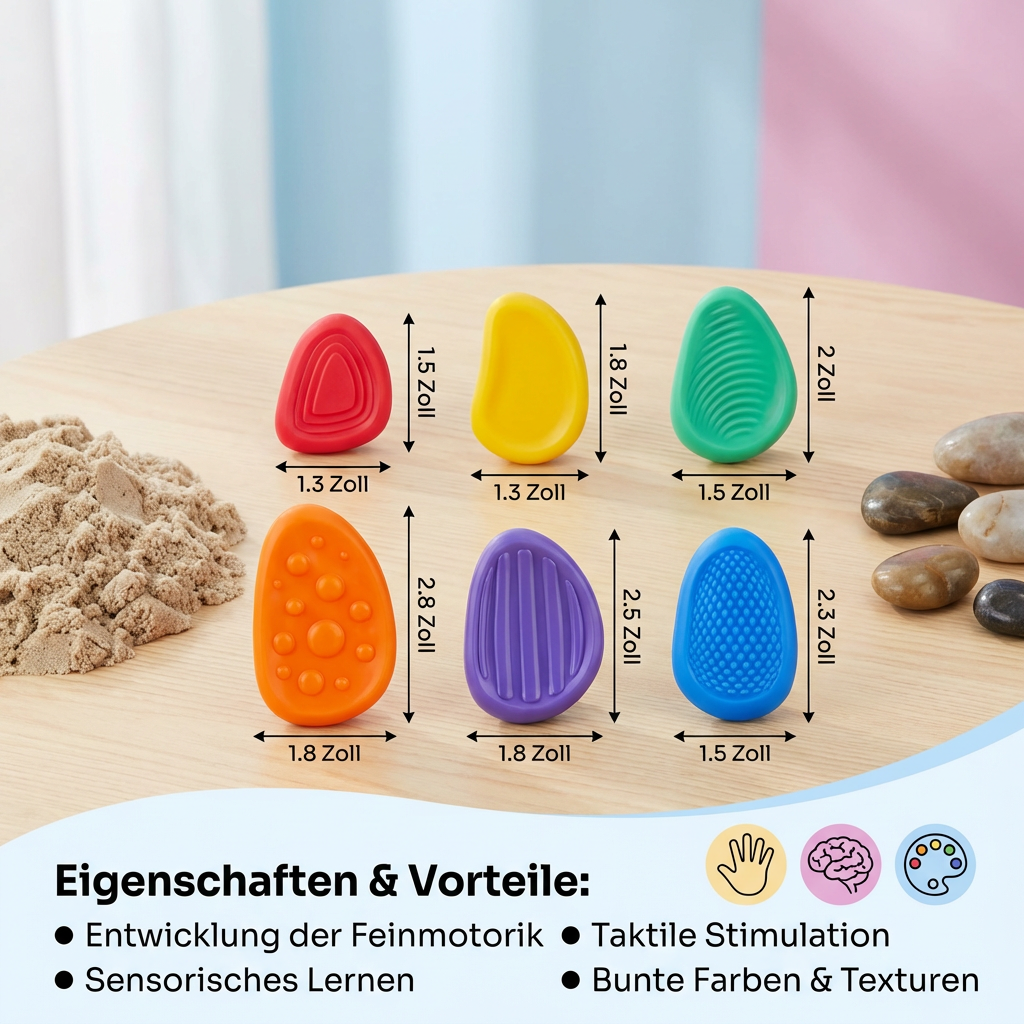 Sensorik Steine für Kinder – Fühlen & Oberflächen entdecken Lernspielzeug
