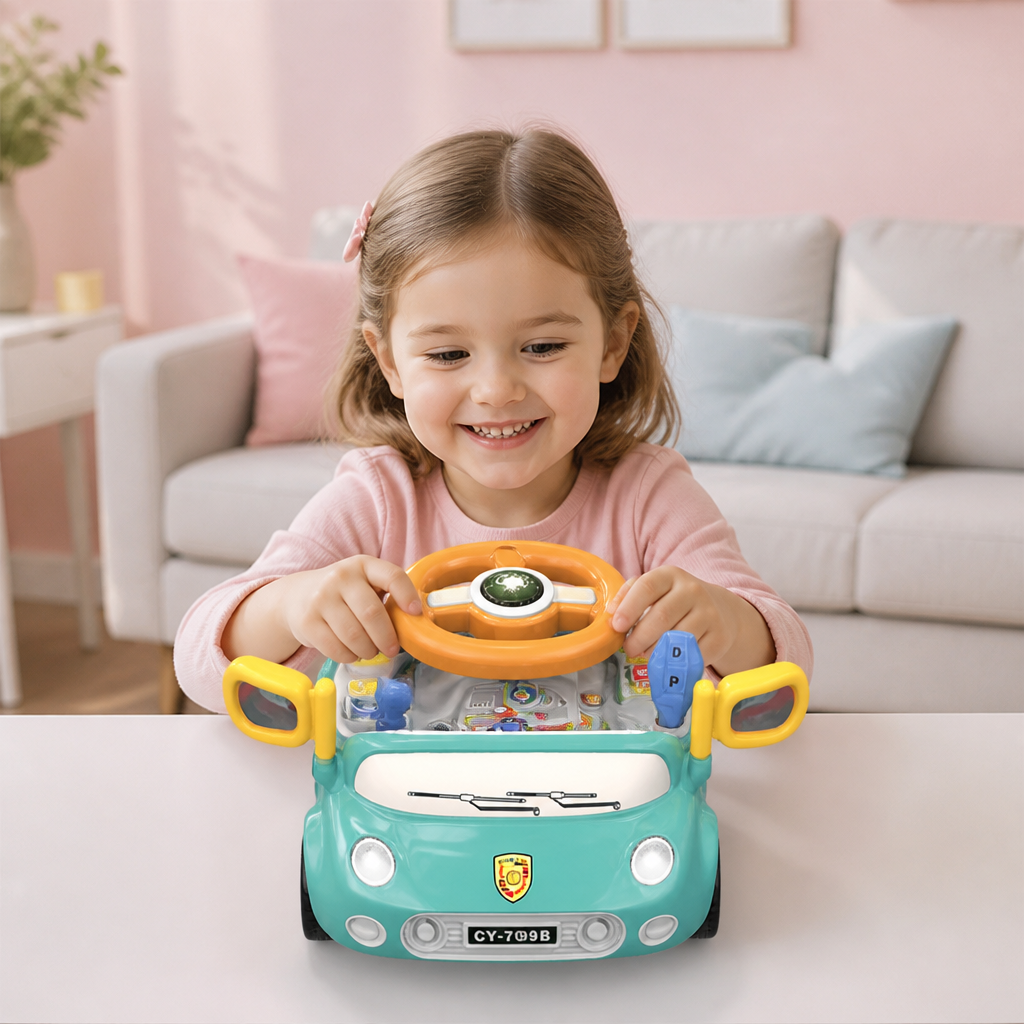 Fahrsimulator Spielzeug mit Lenkrad und Bildschirm für Kinder