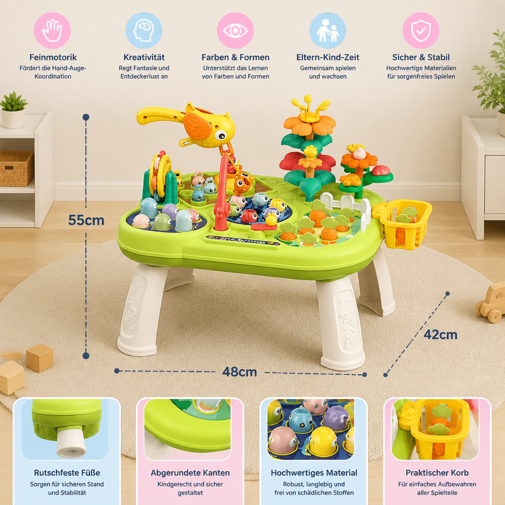 Kinder Multifunktionaler Spieltisch mit Vielen Spielstationen