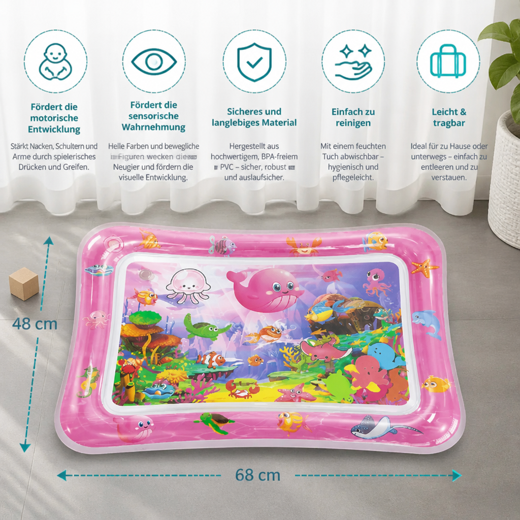 Aufblasbare Wasserspielmatte für die Bauchlage