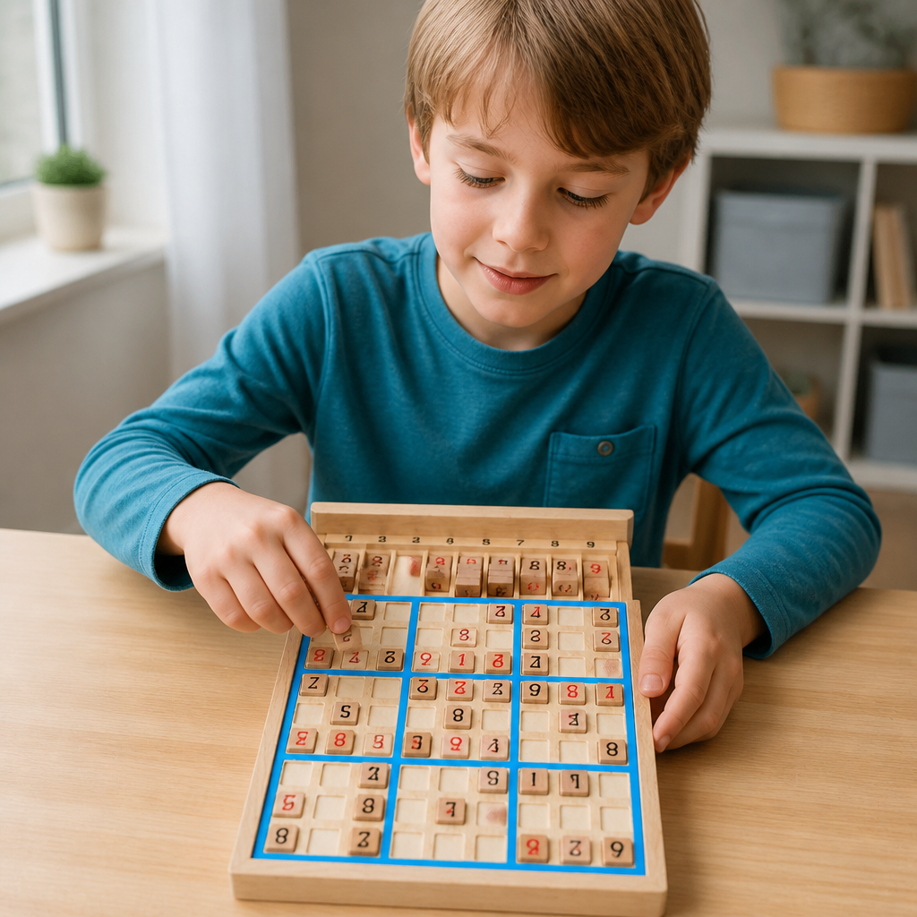 Holz-Sudoku-Puzzlebrett – Pädagogisches Logik- & Mathe-Spiel