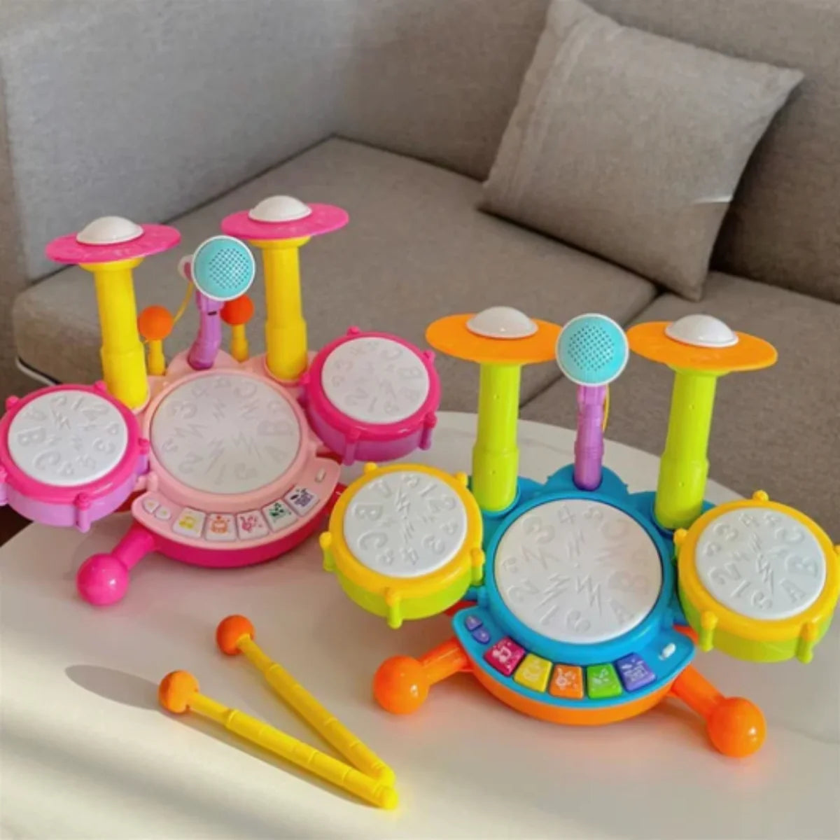 Elektronisches Kinder-Schlagzeug – Musikspielzeug mit Licht & Soundeffekten
