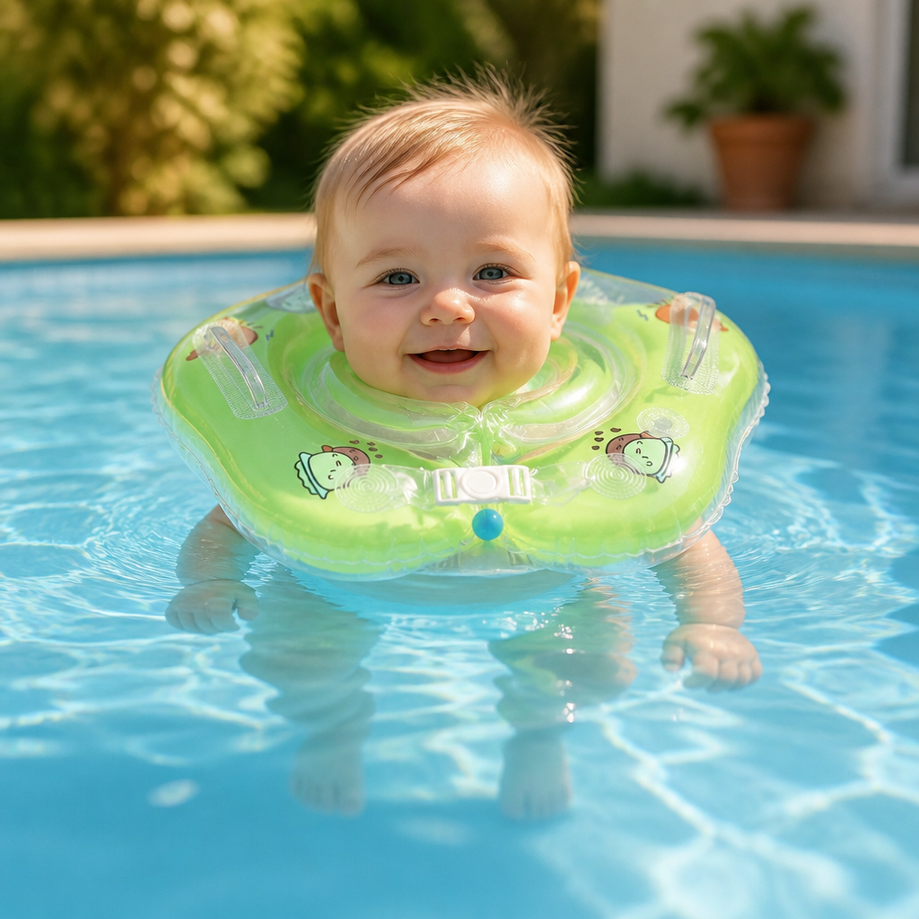 Aufblasbarer Baby Nackenschwimmring mit Doppel-Luftkammer