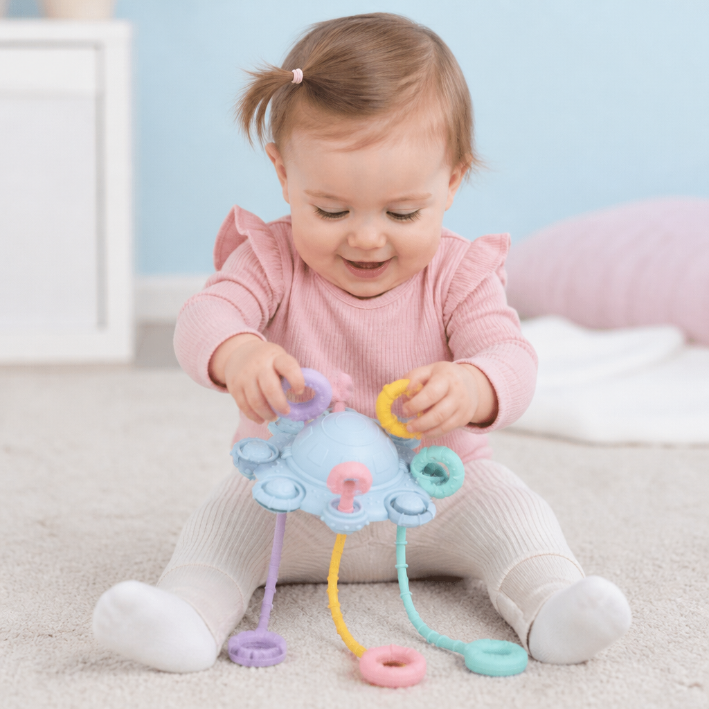 Montessori-Sensorikspielzeug zum Ziehen & Entdecken – Silikon-Ziehspielzeug zur Förderung der taktilen Wahrnehmung und zur Linderung beim Zahnen