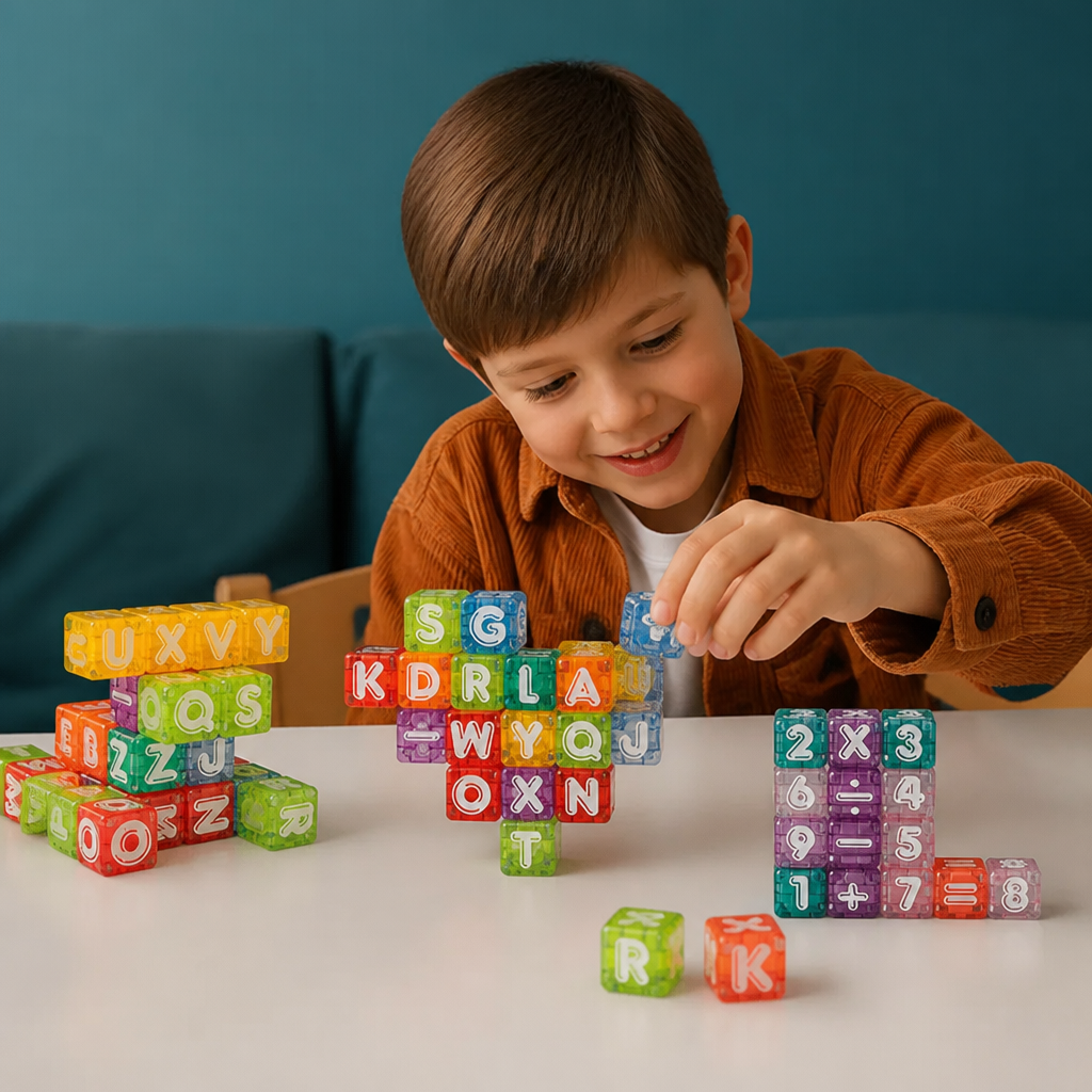 40-teiliges Lernset mit magnetischen Buchstaben & Zahlen – Montessori-MINT-Spielzeug für Kinder