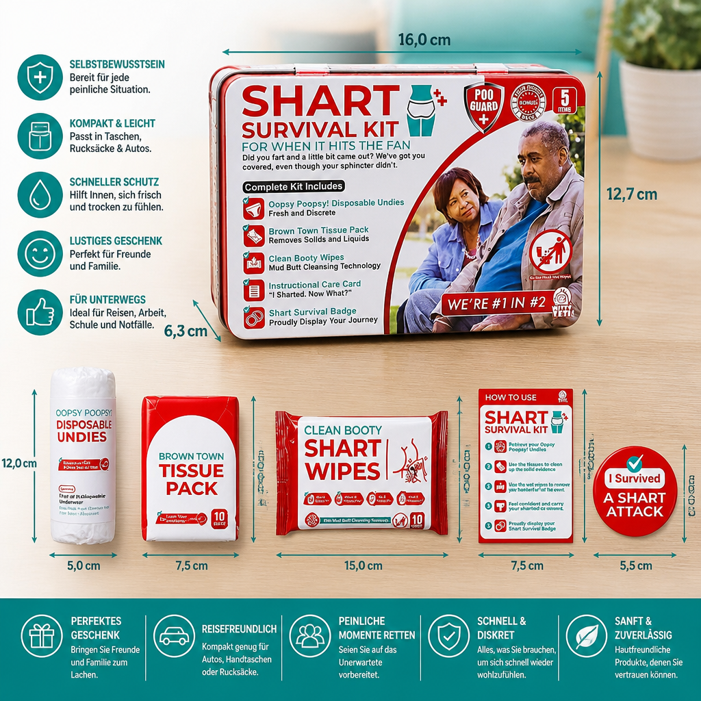 Lustiges „Shart Survival Kit“ – Ultimatives Scherzgeschenk-Set für peinliche Toilettenmomente
