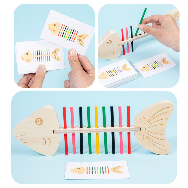 Montessori Fischgräten Farben Ordnungsspiel für Kinder