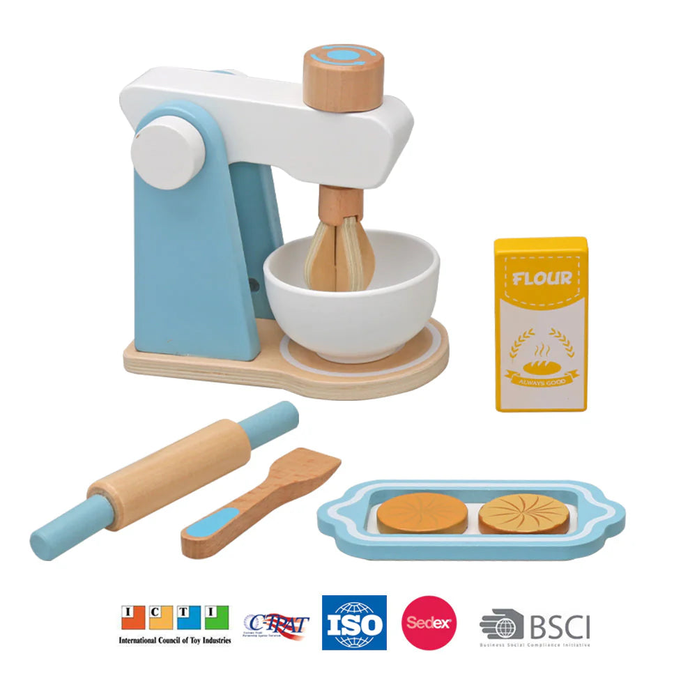Blender Küchenmaschine – Holz Spielküche Set für Kinder