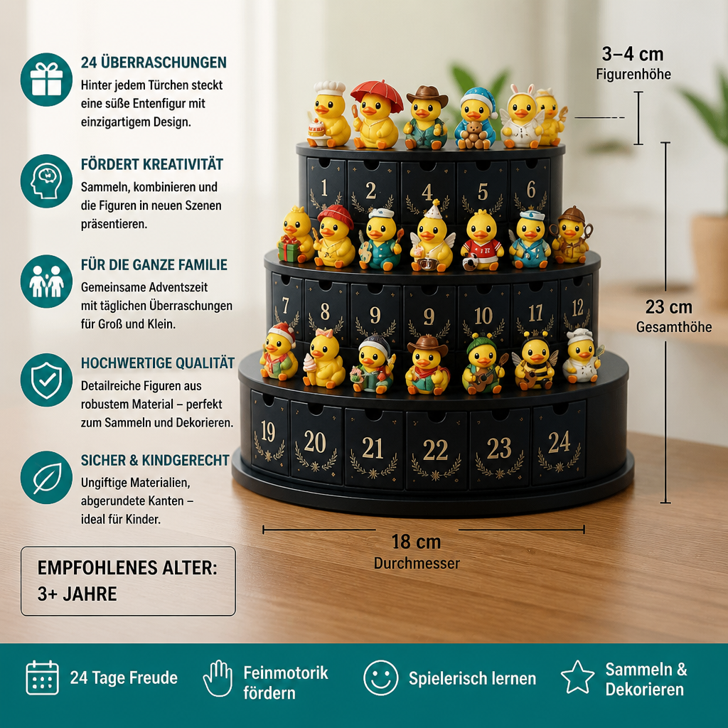 24-Tage-Adventskalender mit magischen Enten & sammelbaren Mini-Figuren