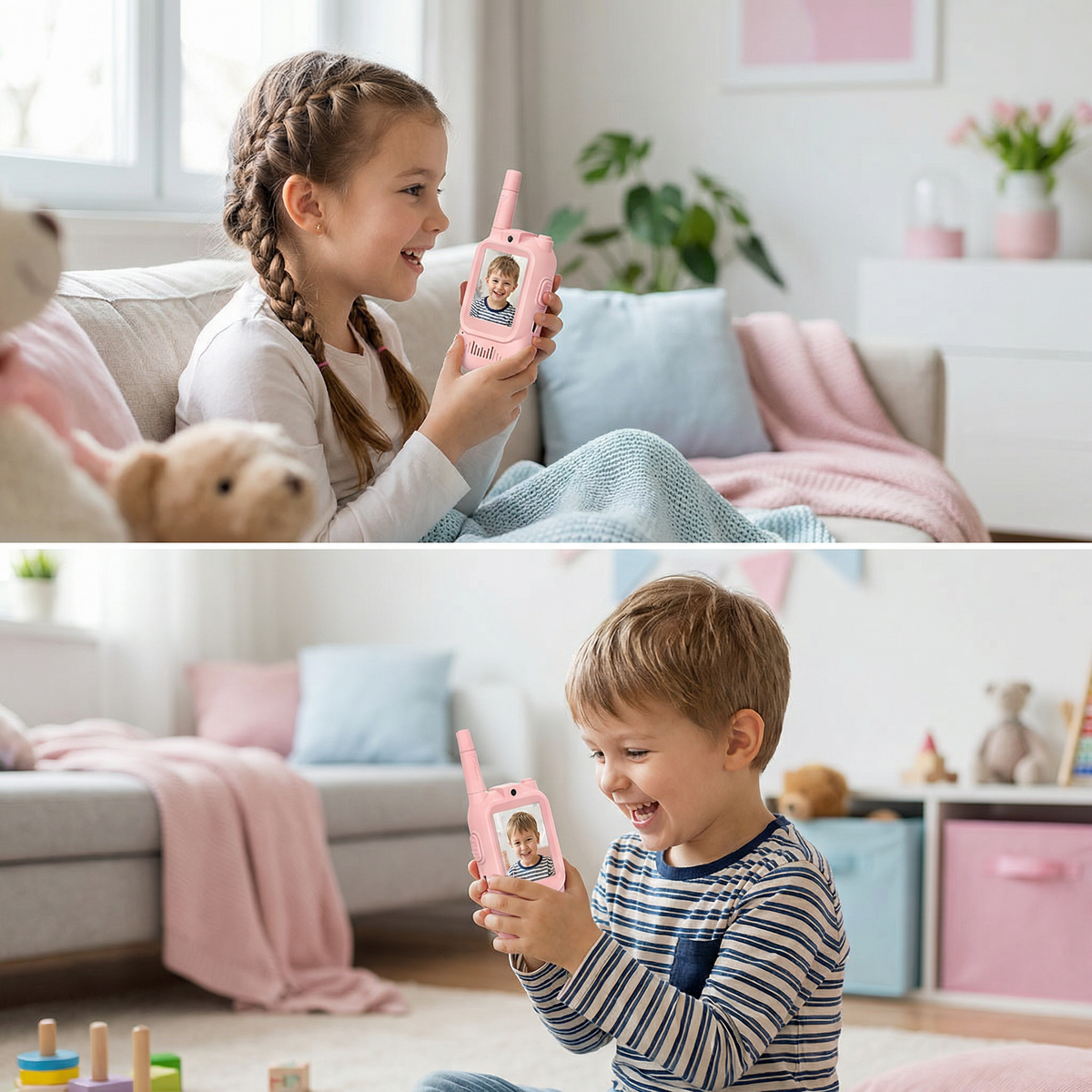Kinder Video-Walkie-Talkie 2er Set – Funkgeräte mit Kamera & Bildschirm