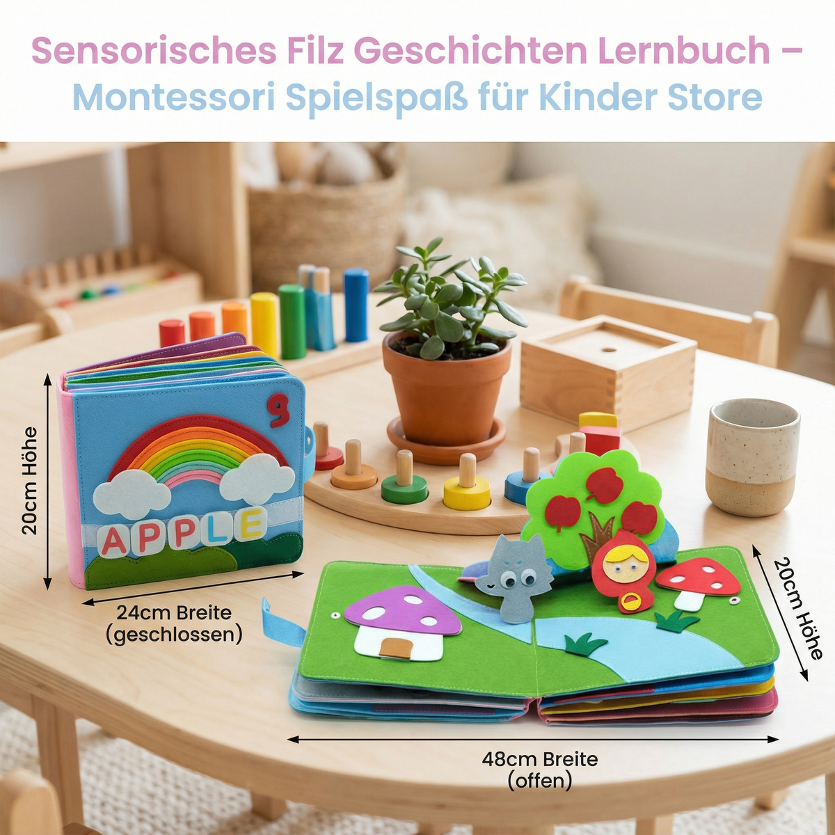 Sensorisches Filz Geschichten Lernbuch – Montessori Spielspaß für Kinder