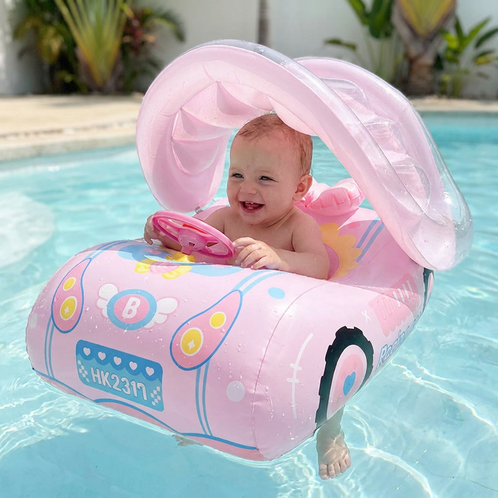 Aufblasbarer Baby Schwimmring Auto mit Sonnendach