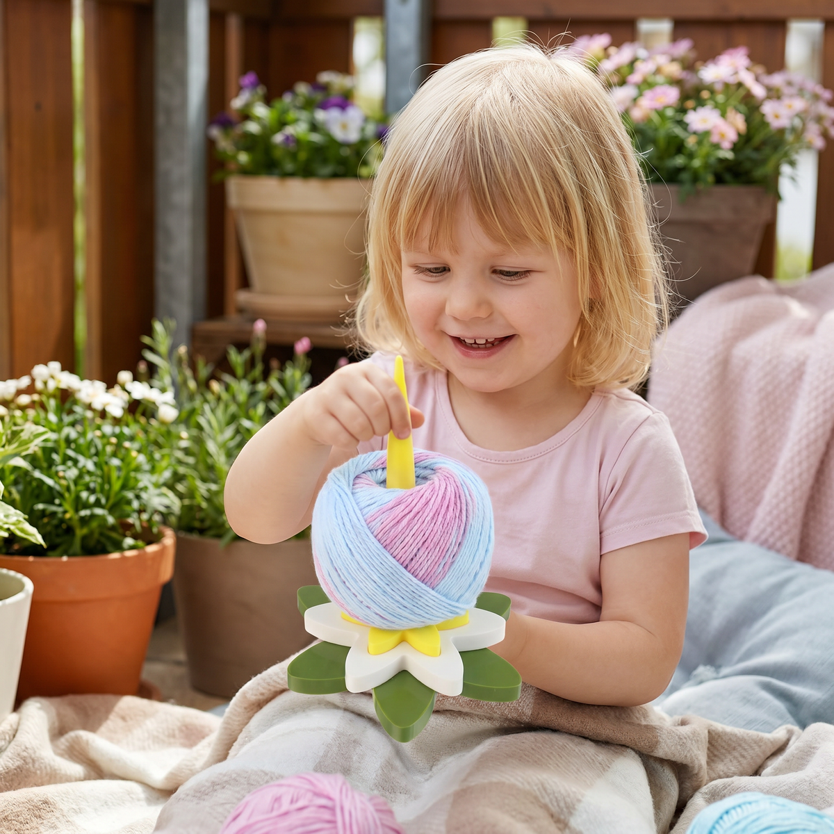 Blumen Garnhalter Ständer zum Stricken und Häkeln