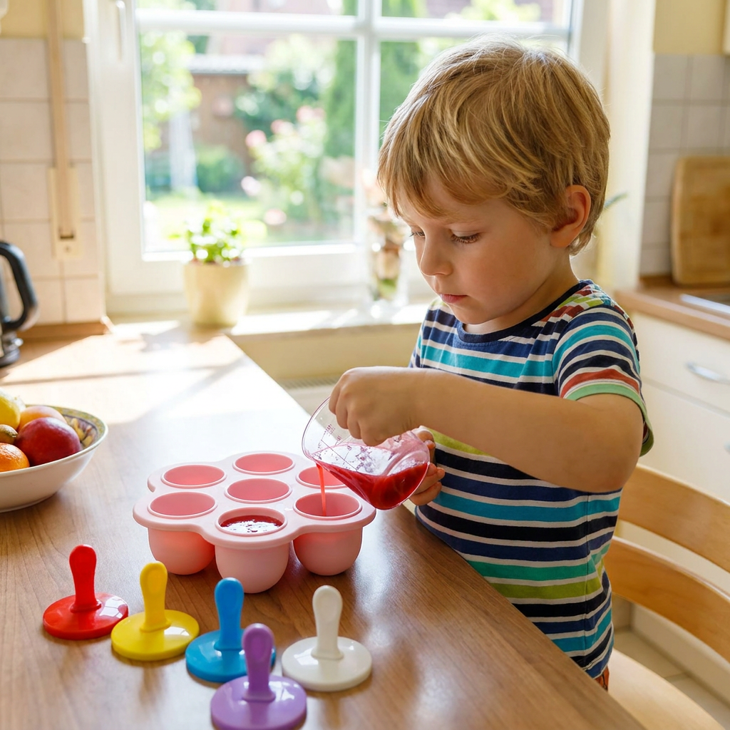 7-teiliges Silikon-Eisformen-Set – Wiederverwendbare Eisformen für Kinder
