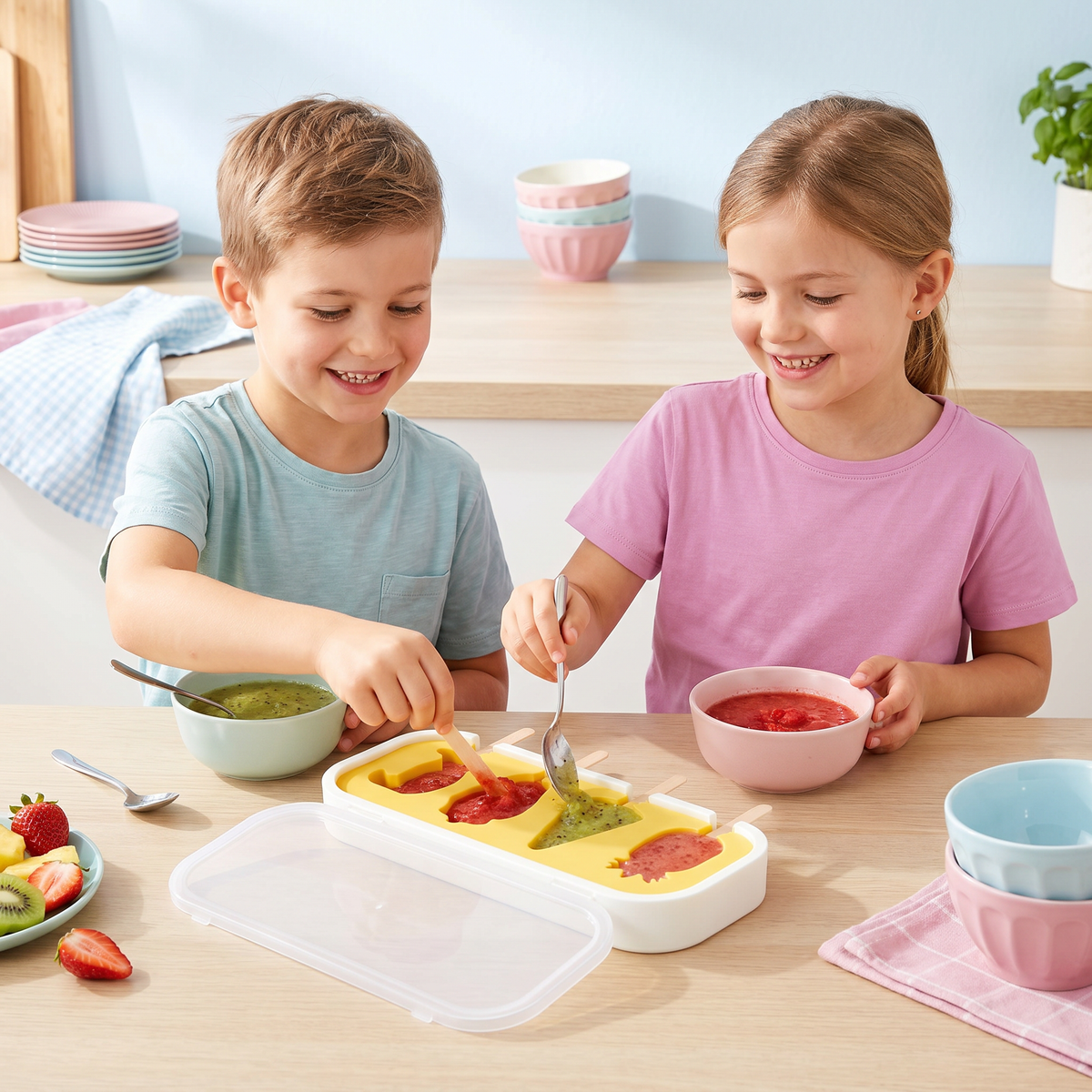 Silikon Eisform mit Frucht Formen zum Selbermachen für Kinder