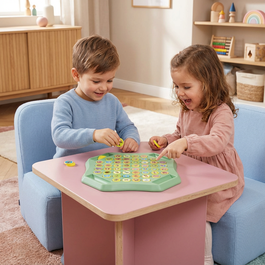 Memory Tiermünzen Familien Spielbrett