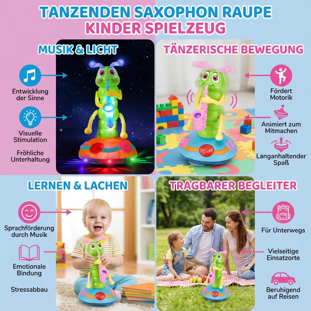 Tanzende Saxophon Raupe Kinder Spielzeug