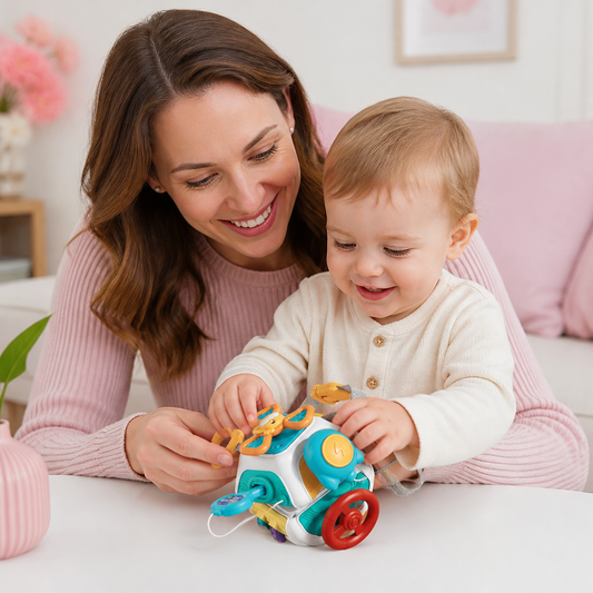 Baby Aktivitätswürfel mit 10 Aktivitäten Montessori Sensorik Lernspielzeug