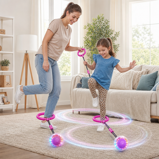 3-in-1 LED-Springball mit Sprungzähler & Timer für Kinder