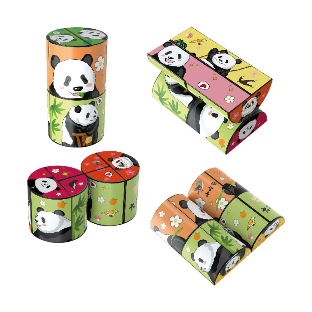 Pädagogische Unterhaltung - Panda Rätselwürfel mit Tiermotiven für Kinder