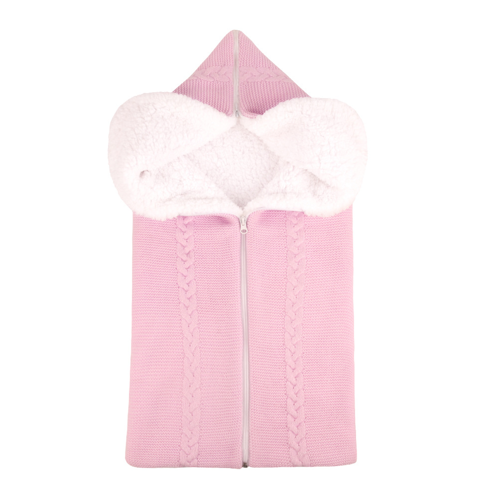Baby Schlafsack mit Kapuze – Weicher und Warmer Strick-Schlafsack