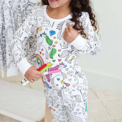 Kreativer Kinder Pyjama zum selber ausmalen