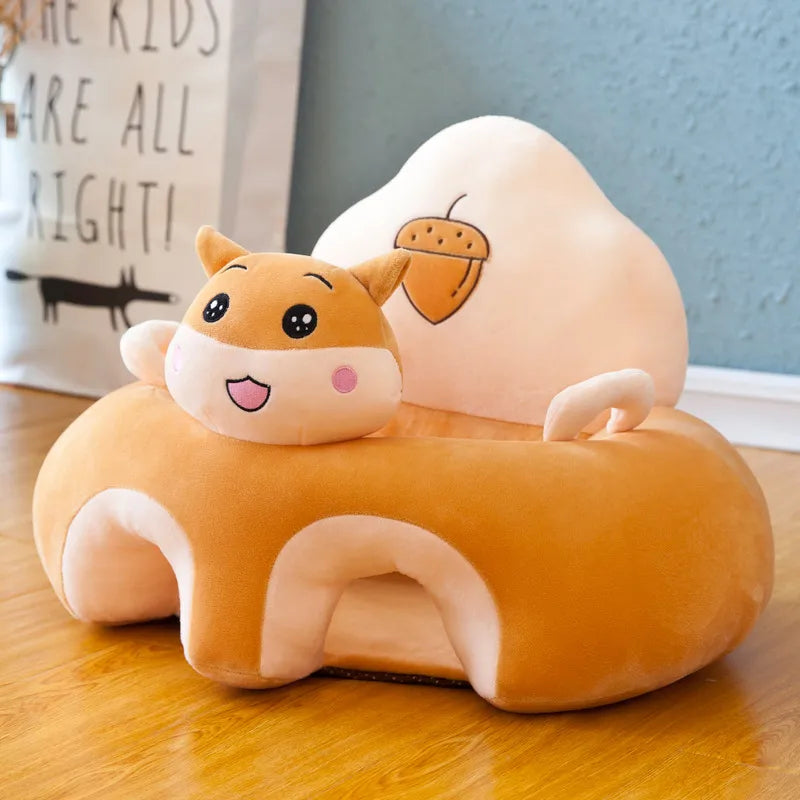 Baby Sitzhilfe aus Plüsch – Tierischer Sitztrainerbezug für selbstständiges Sitzen