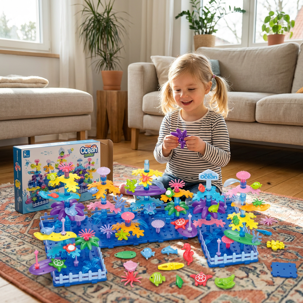 Kinder Blumengarten Steckspiel – Kreatives Bauset