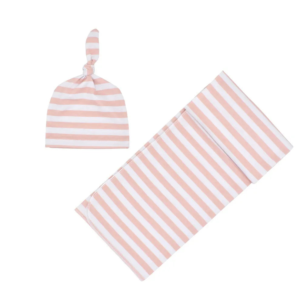 Baby Wickeltuch Set mit Mütze – Weiches Neugeborenen Pucktuch