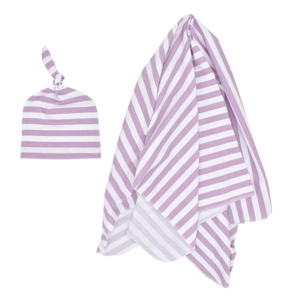 Baby Wickeltuch Set mit Mütze – Weiches Neugeborenen Pucktuch
