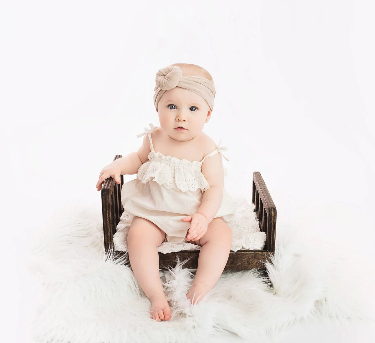 Baby Turban Stirnband Mädchen – Weiches Knotenmuster Haarband