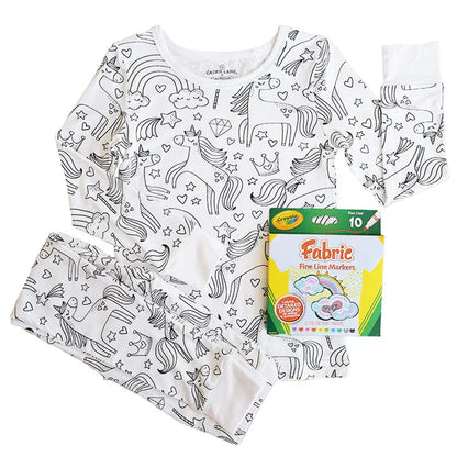Kreativer Kinder Pyjama zum selber ausmalen