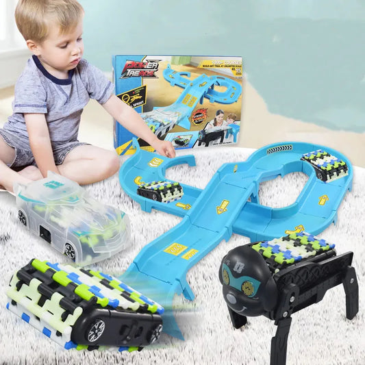 Robotischer Spaß – Rennstrecke mit Fahrzeugen und Rollenspiel für Kinder
