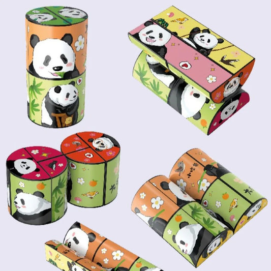 Pädagogische Unterhaltung - Panda Rätselwürfel mit Tiermotiven für Kinder