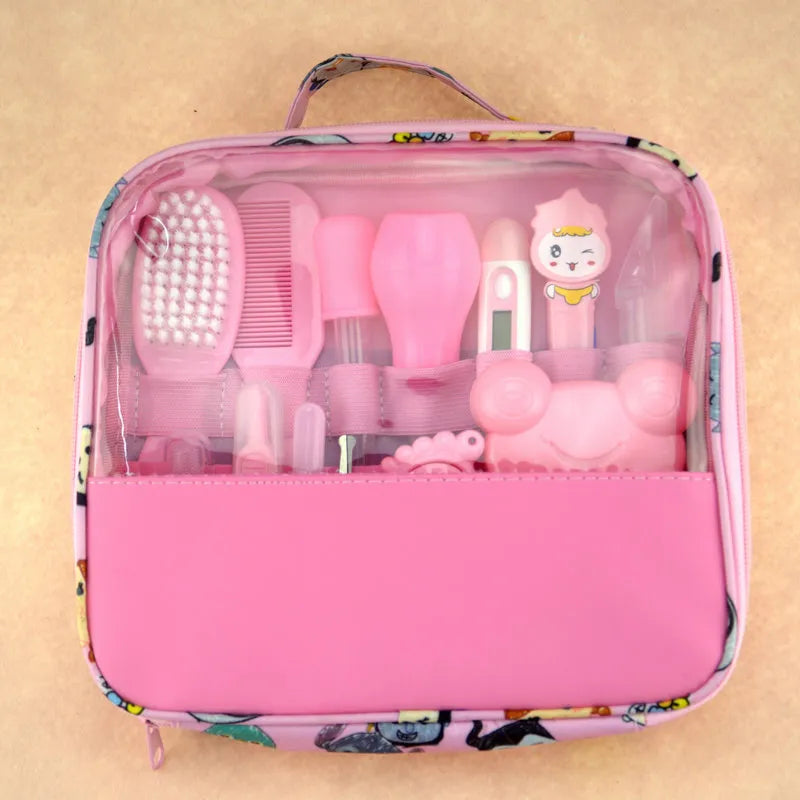 Baby Pflege Set mit Thermometer, Bürste und Nagelknipse