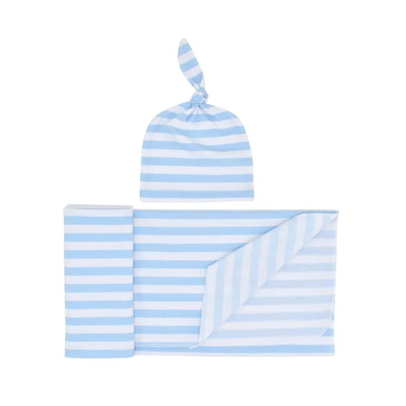 Baby Wickeltuch Set mit Mütze – Weiches Neugeborenen Pucktuch