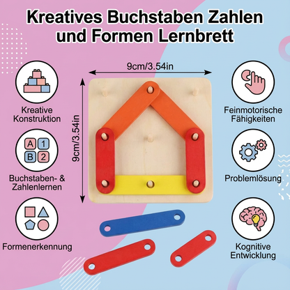 Kreatives Buchstaben Zahlen und Formen Lernbrett