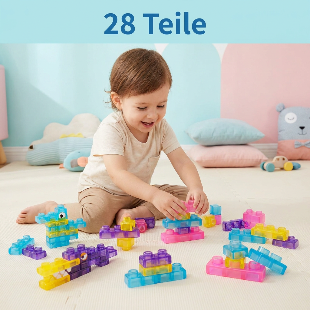 Zauberhafte Gummiblockchen, weiche Bausteine für Kinder