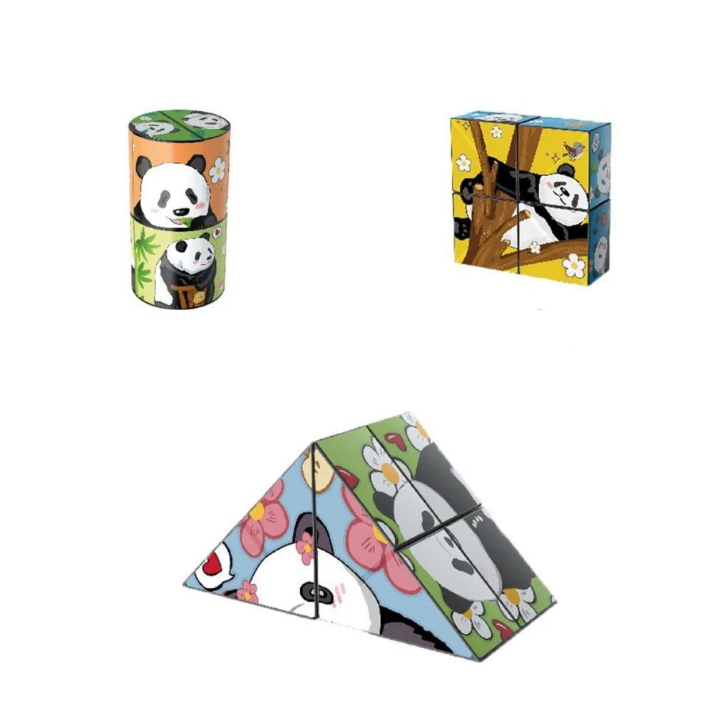 Pädagogische Unterhaltung - Panda Rätselwürfel mit Tiermotiven für Kinder