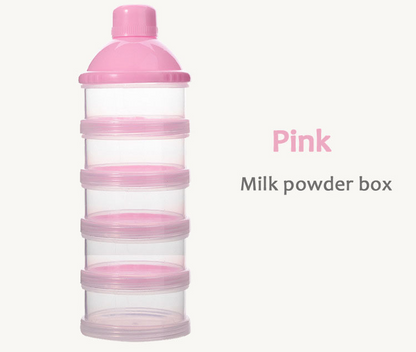 Milchpulver Spender mit 5 Fächern – Stapelbarer Behälter für Snacks & Babynahrung
