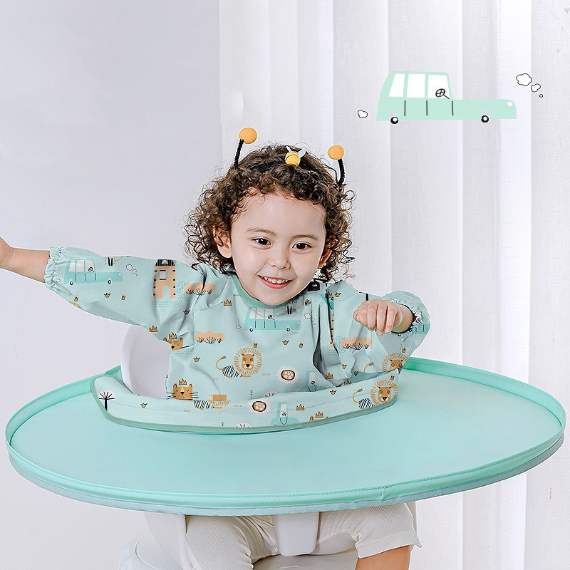 Baby Lätzchen mit Tischunterlage – Wasserdichter Rundum-Schutz für Hochstuhl