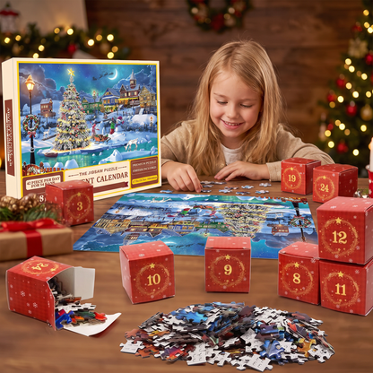 Weihnachts-Puzzle-Adventskalender – 24-Tage-Countdown-Set mit 1008 Teilen