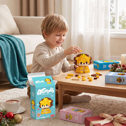 Niedlicher Tier-Baustein-Adventskalender für Kinder