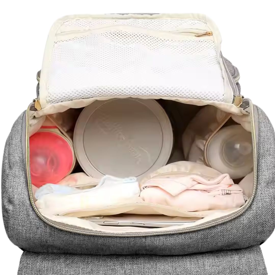 Wickelrucksack mit USB-Anschluss – Baby Rucksack mit Flaschenwärmer & Ladefunktion