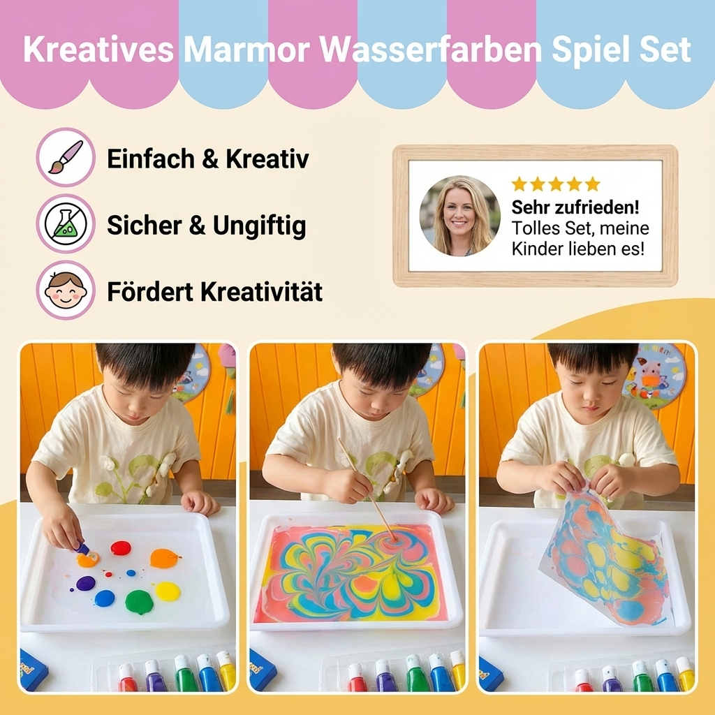 Kreatives Marmor Wasserfarben Spiel Set