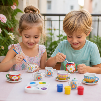 DIY-Keramik-Teeset zum Bemalen für Kinder