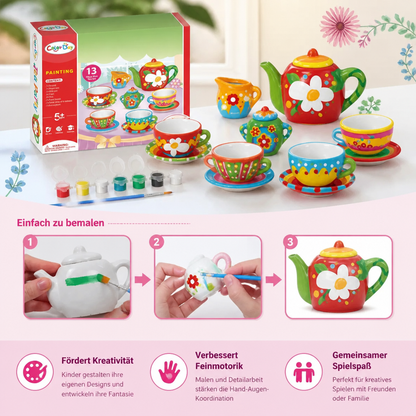 DIY-Keramik-Teeset zum Bemalen für Kinder